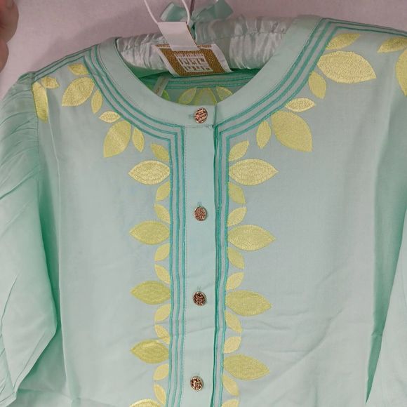 NWT/Bag Emily McCarthy New Proper Top SZ XS Yacca/Lemon 100% Tencel $220 MSRP - Picture 6 of 16